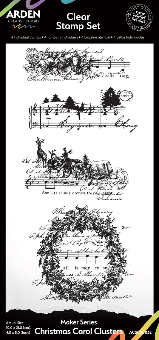 Maker Series Christmas Carol Clusters 4in x 8in Clear Stamp Set