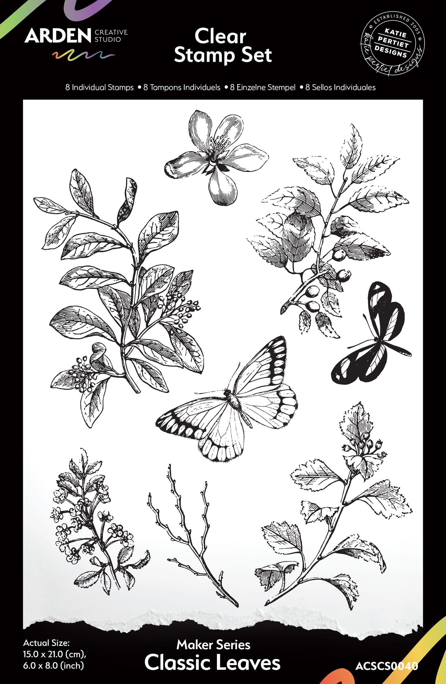 Maker Series Classic Leaves 6in x 8in Clear Stamp Set PREORDER SEPT 2026