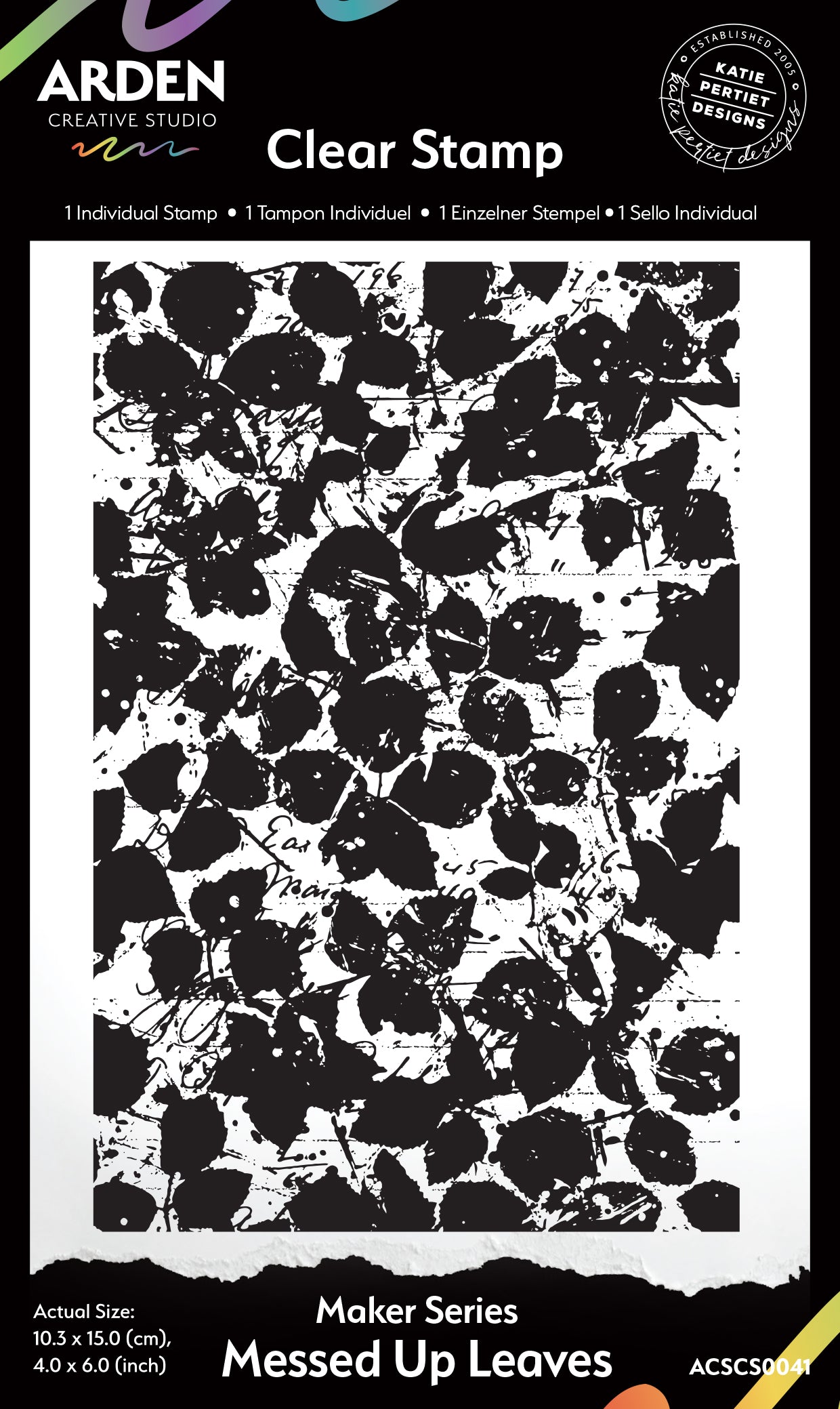 Maker Series Messed Up Leaves 4in x 6in Background Stamp PREORDER SEPT 2026