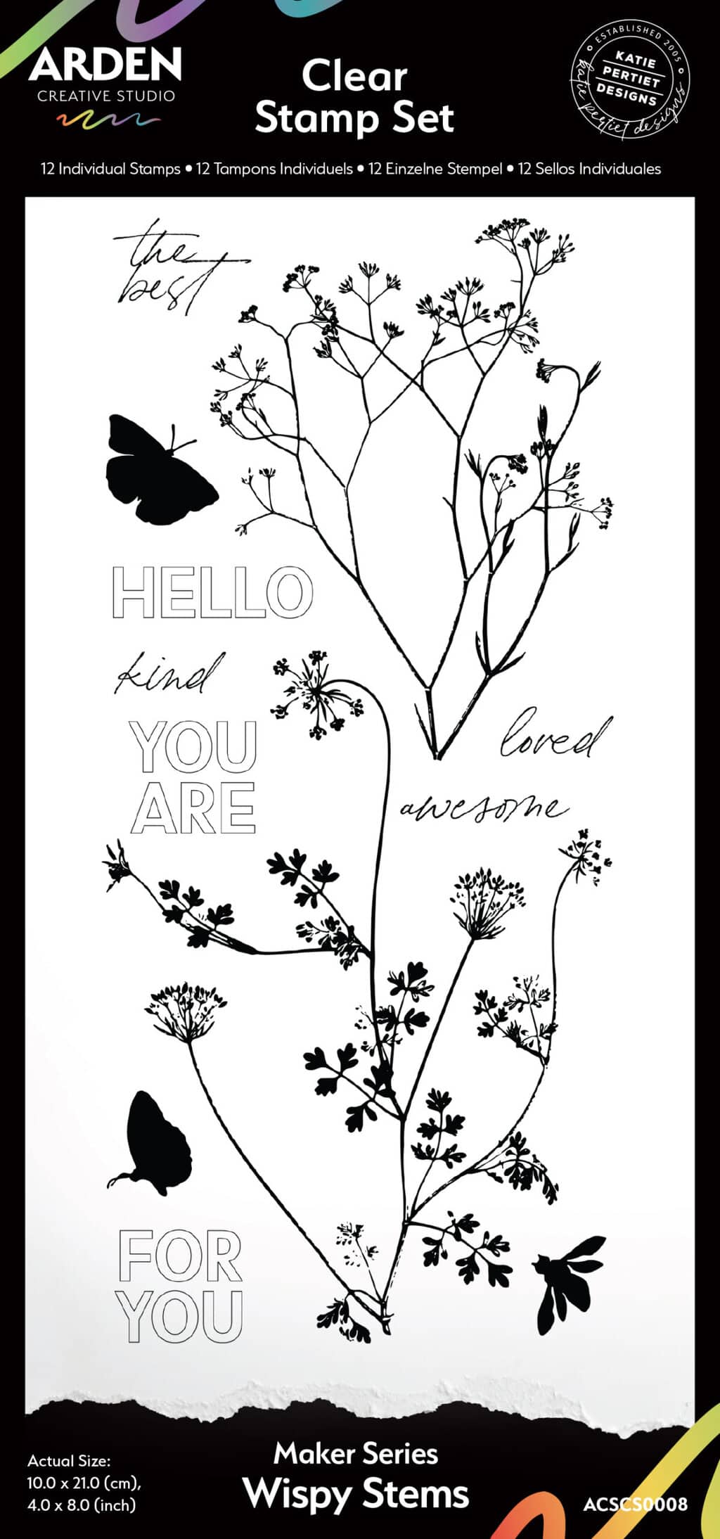 Maker Series Wispy Stems 4in x 8in Clear Stamp Set