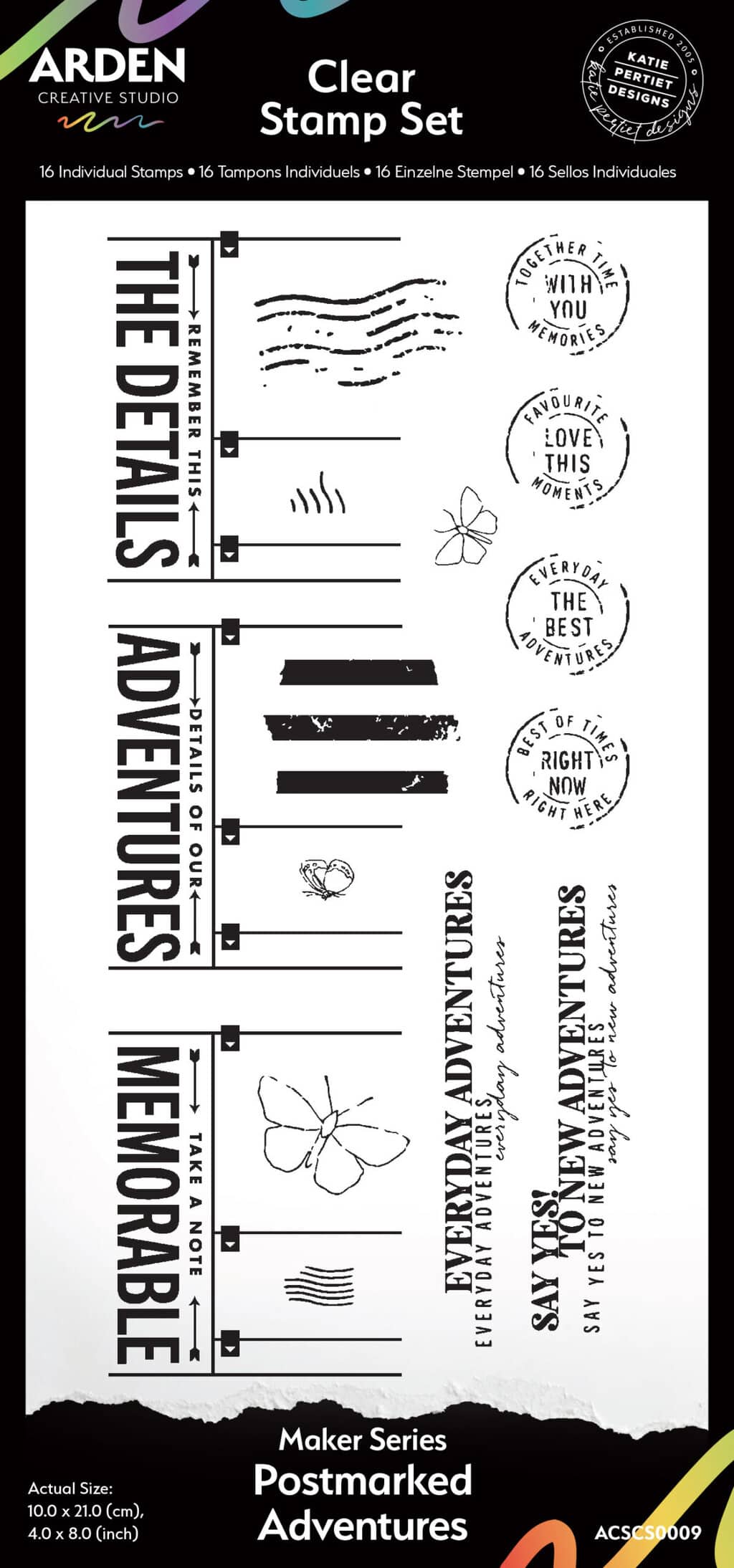 Maker Series Postmarked Adventures 4in x 8in Clear Stamp Set