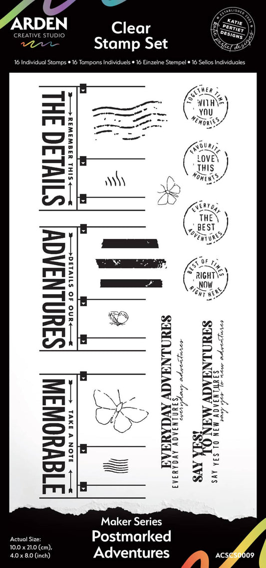 Maker Series Postmarked Adventures 4in x 8in Clear Stamp Set