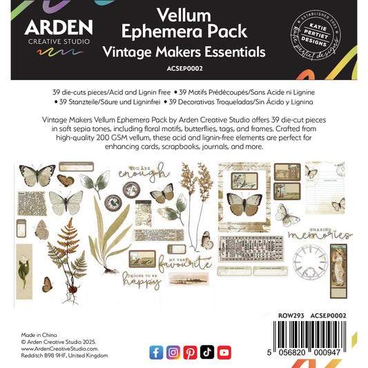 Vintage Maker Vellum-Ephemera Pack
