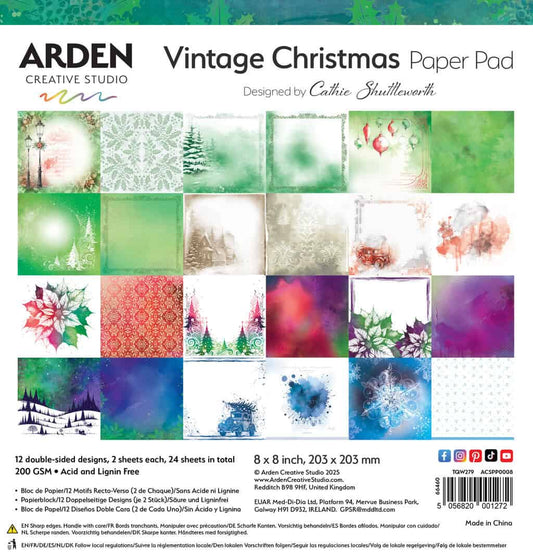 Vintage Christmas Paper Pad 8x8