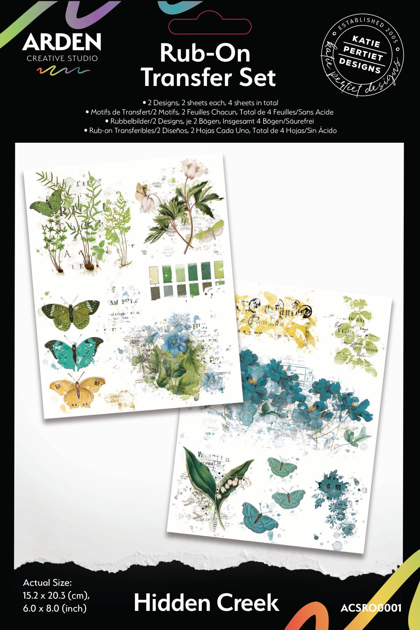HIDDEN CREEK Rub-On Transfer Set