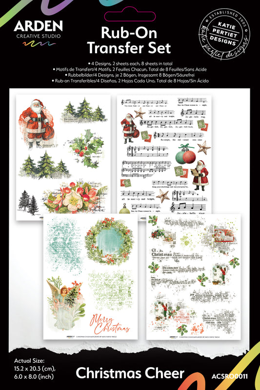 CHRISTMAS CHEER 6" X 8" Rub-On Transfer Set