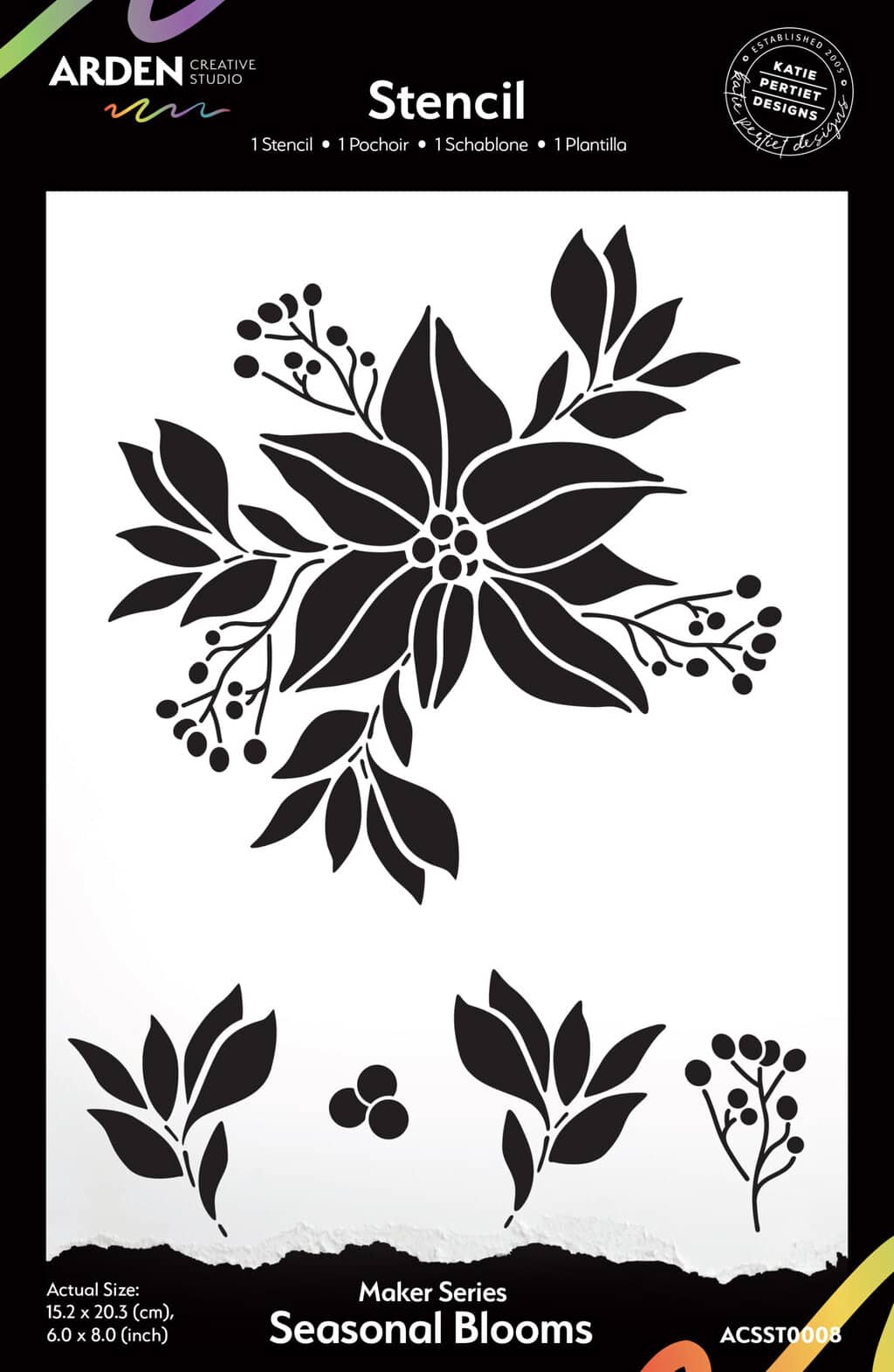 Season of Joy Seasonal Blooms 6in X 8in Stencil