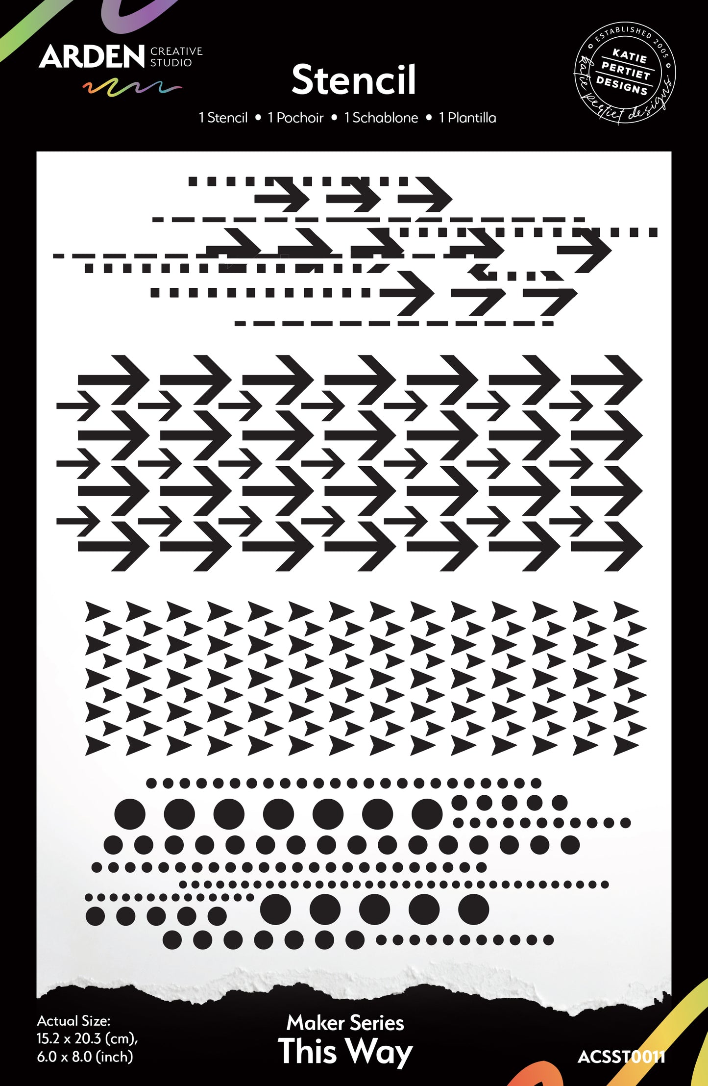 Studio Maker Series This Way 6in X 8in Stencil