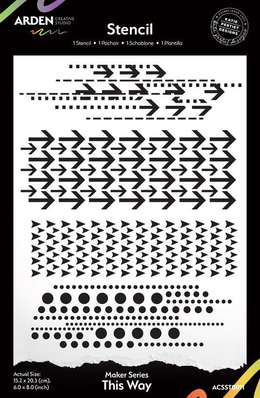 Studio Maker Series This Way 6in X 8in Stencil