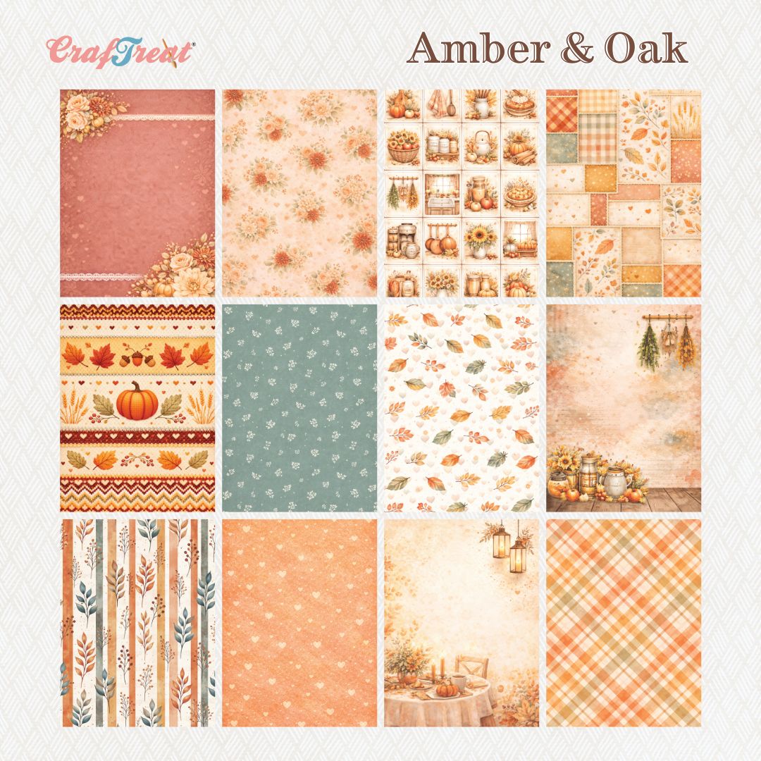 CrafTreat Paper Pad - Amber and Oak 6" x 8"