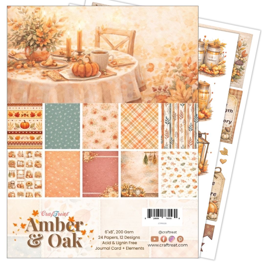 CrafTreat Paper Pad - Amber and Oak 6" x 8"