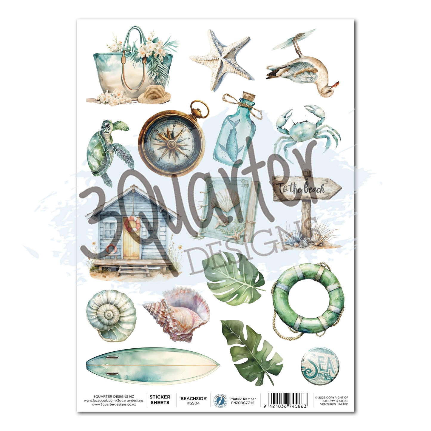 Beachside Life Sticker Sheet - March Release