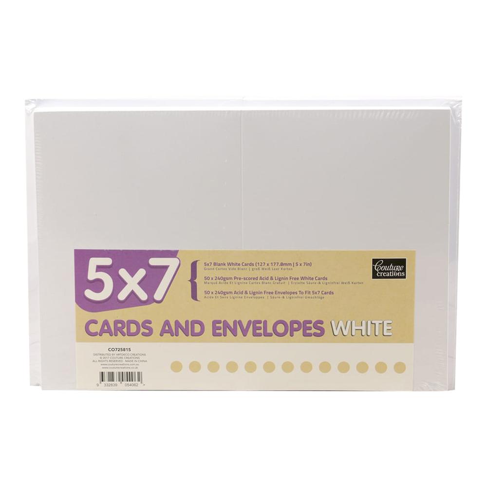 Card + envelope set- white 5x7