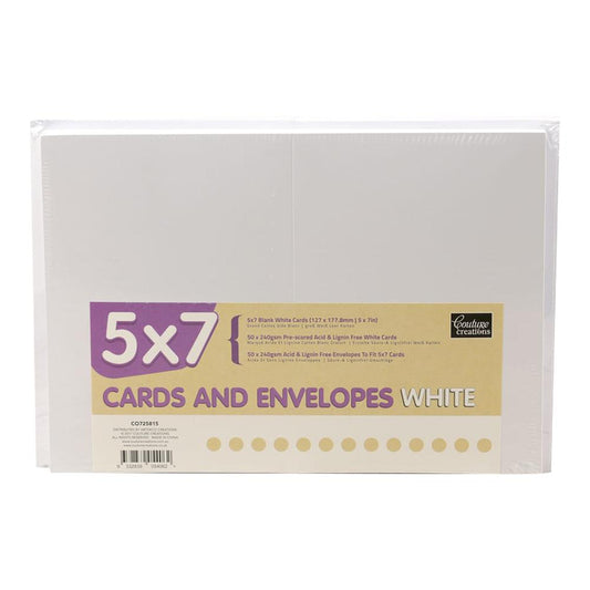 Card + envelope set- white 5x7
