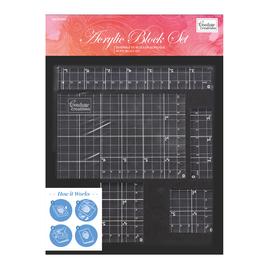 Acrylic block set with grid lines