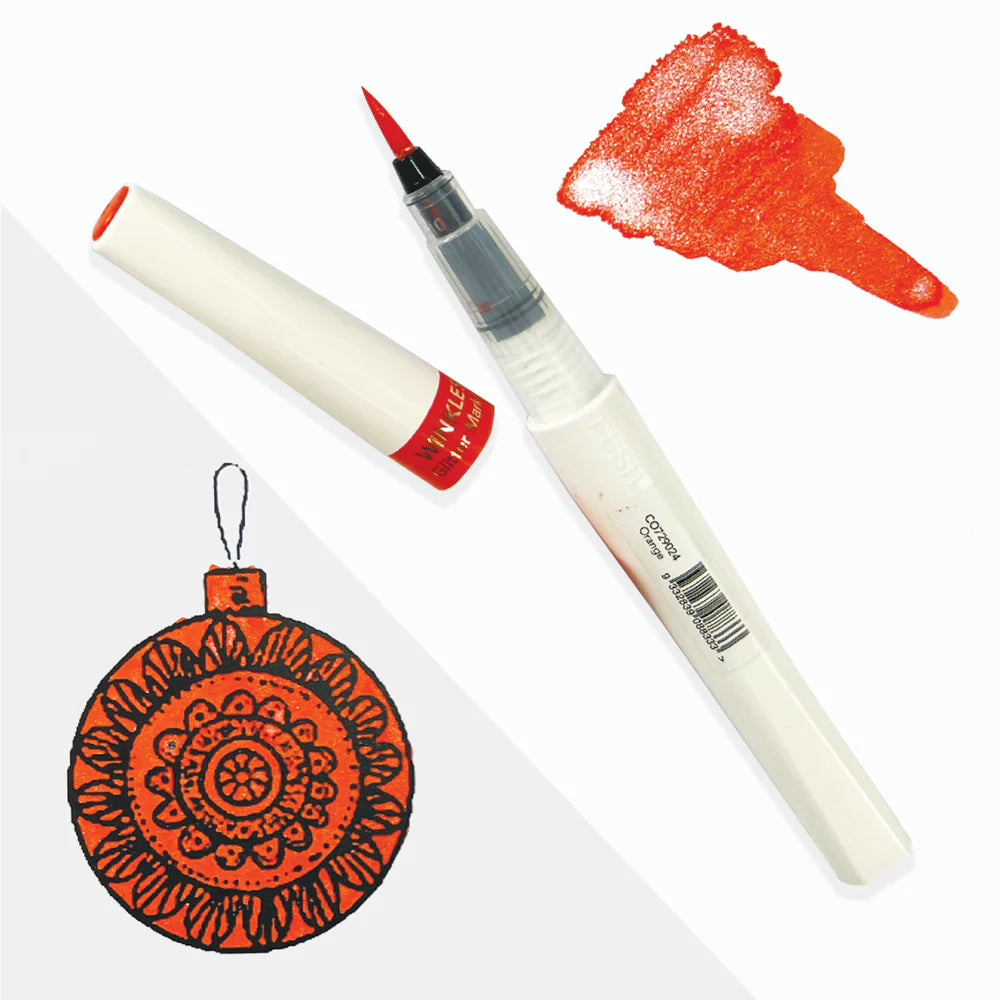 Winkles Glitter Marker-Orange