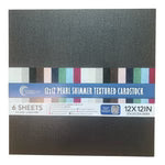 CC JET BLACK Pearl Shimmer Textured Cardstock - 12 x 12 (210gsm) - 6 Sheets