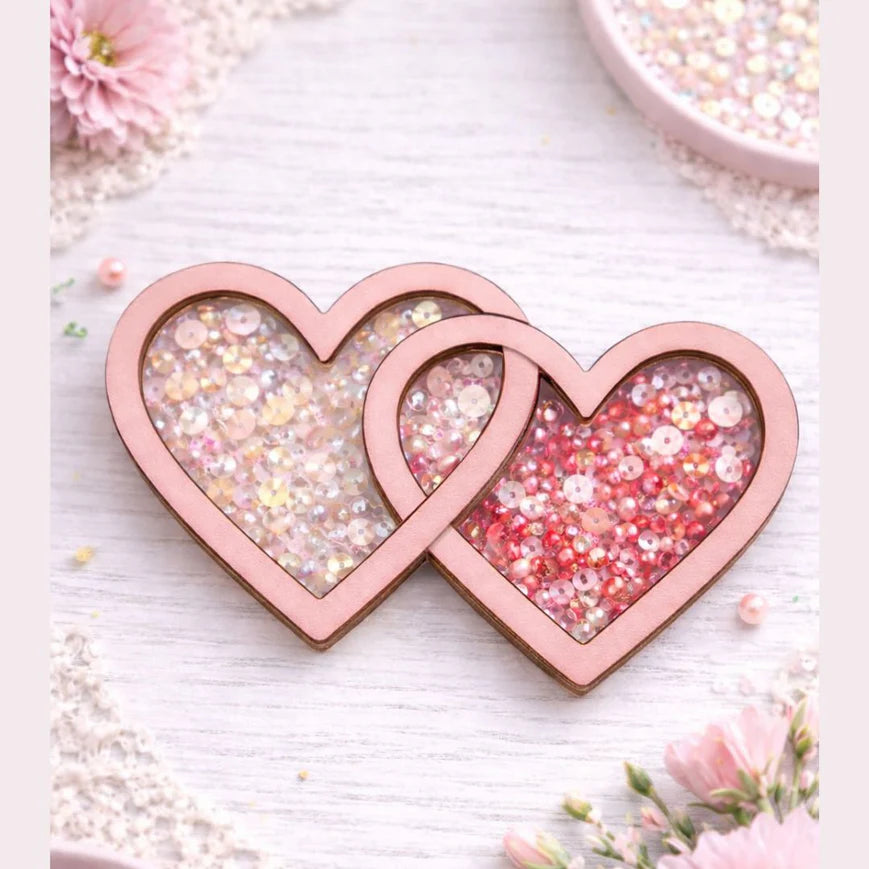 CrafTreat 3D Shaker Chipboards- Interlocked Hearts