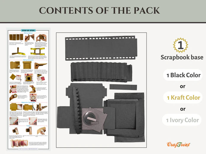 CrafTreat Scrapbook Blank Precut Album Base - Vintage Camera