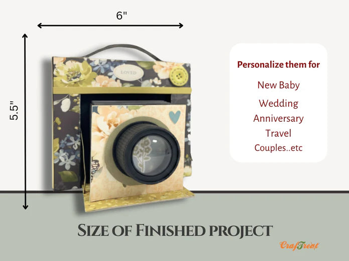 CrafTreat Scrapbook Blank Precut Album Base - Vintage Camera