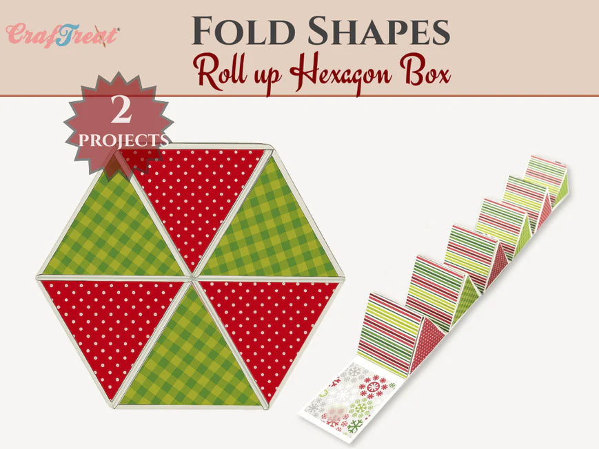 CrafTreat Scrapbook Hexagon Roll Up- White - 2 pcs
