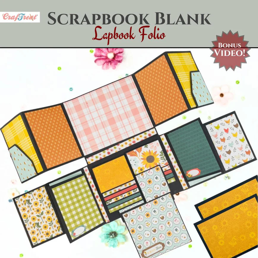 CrafTreat Scrapbook Blank Precut Album Base - LapBook Folio