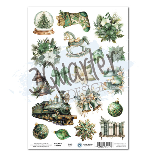 Pine Festivities Sticker Sheet (Pack of 3) - July Release