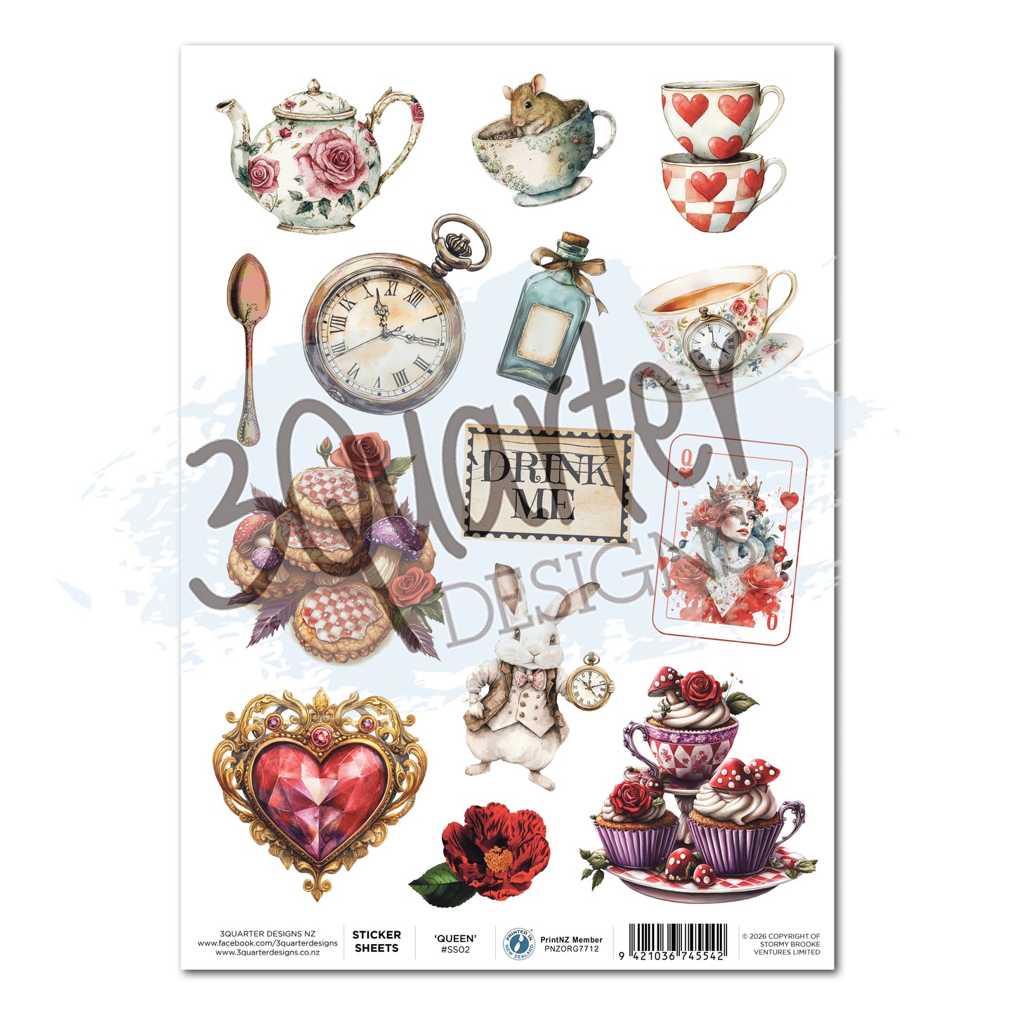 Red Queen Sticker Sheet - February Release