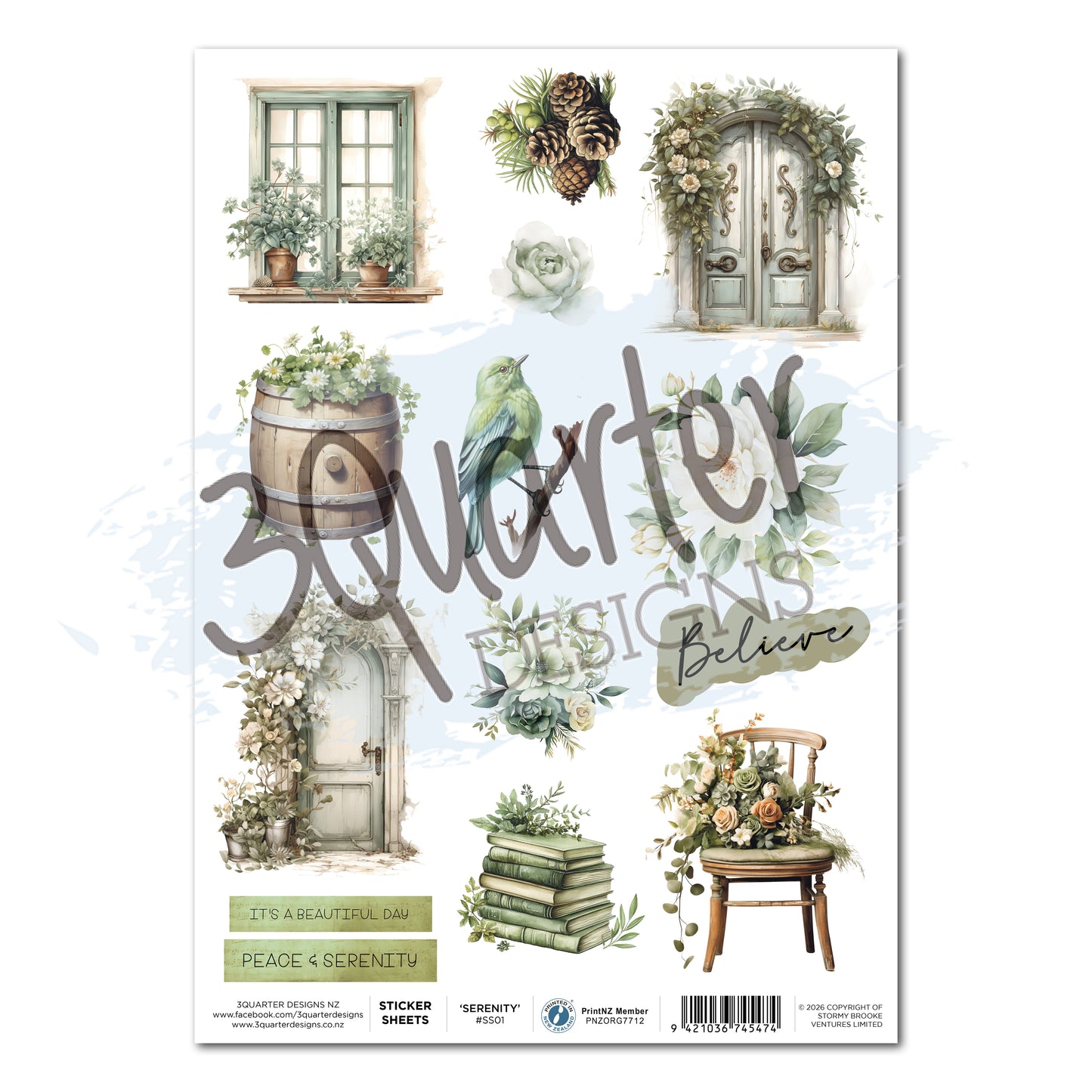 Sage Candlelight Sticker Sheet - March Release