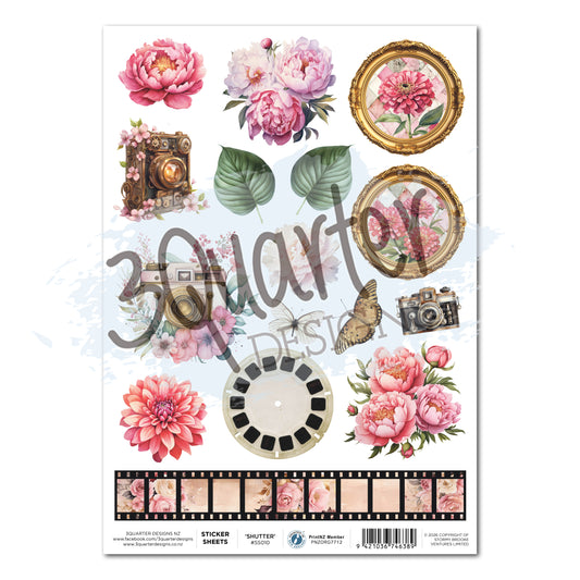 Shutter Glam Sticker Sheet (Pack of 3) - July Release