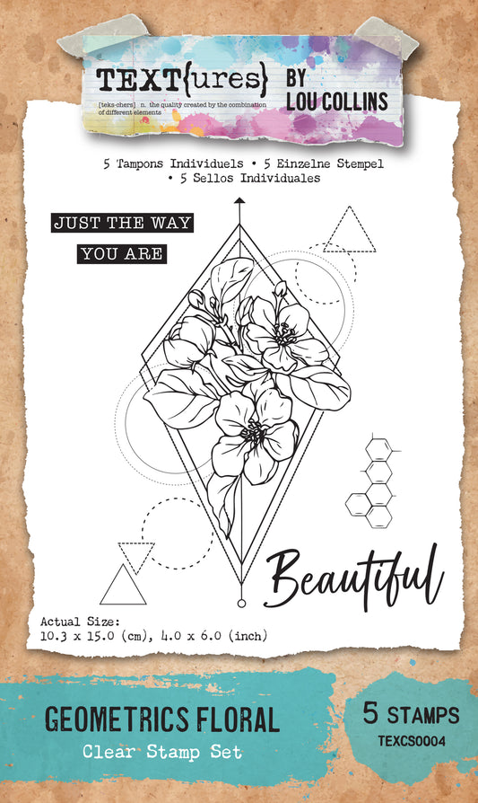 TEXT(ures) Geometrics Floral 4" x 6" Clear Stamp Set