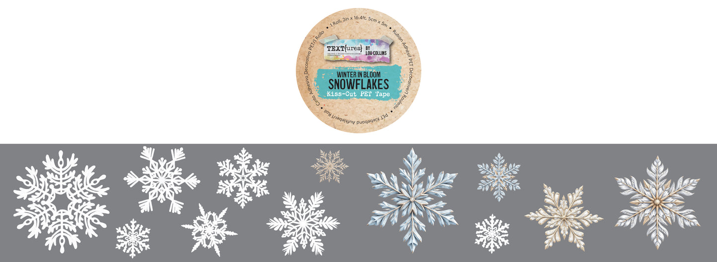 TEXT(ures) Winter in Bloom Snowflakes Kiss-Cut PET Tape