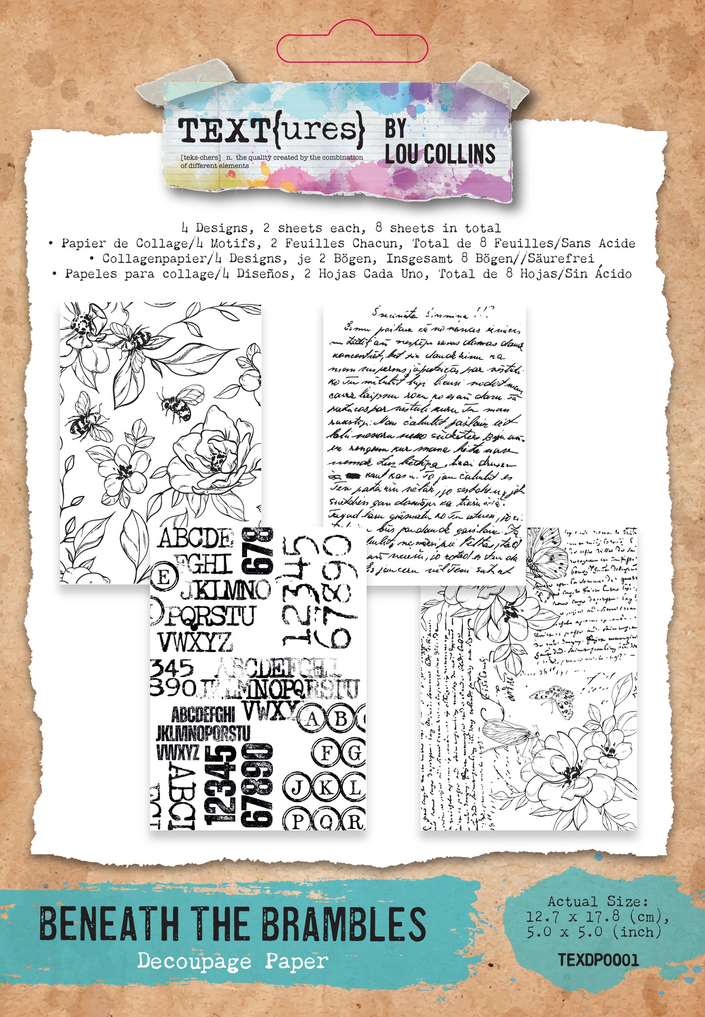 TEXT(ures) Beneath the Brambles Decoupage Paper