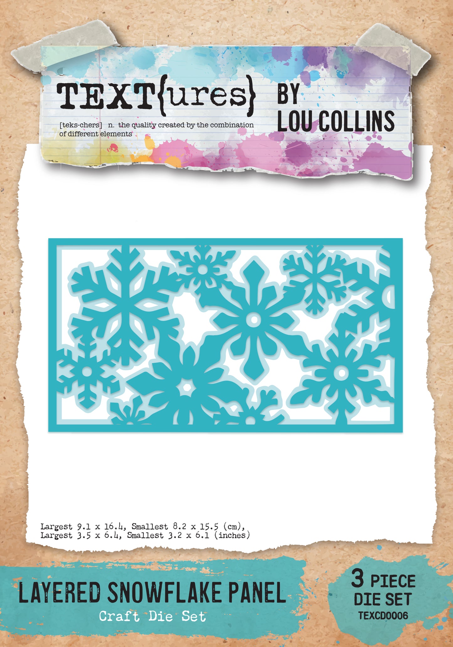 TEXT(ures) Layered Snowflake Panel Craft Die Set