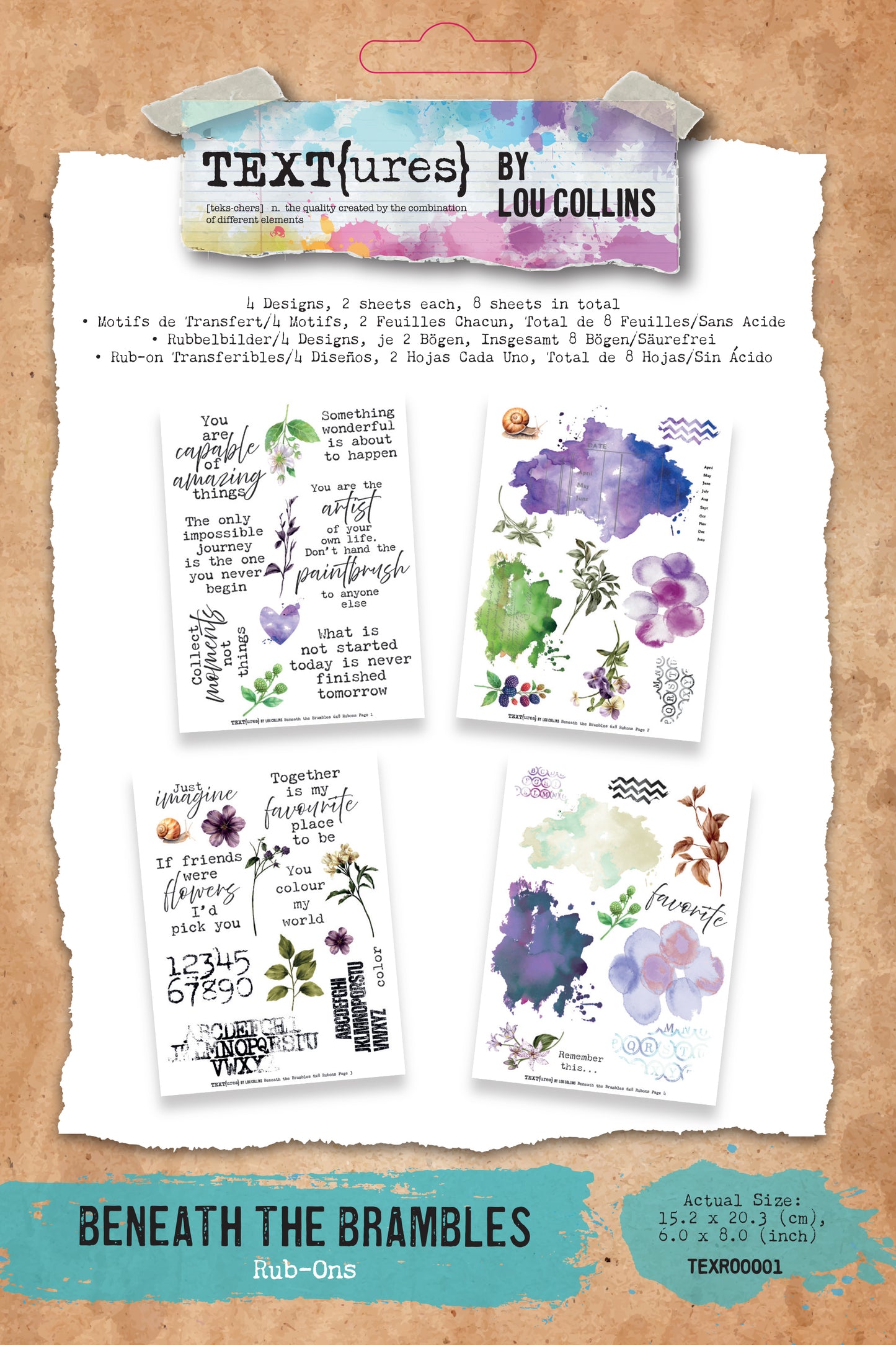 TEXT(ures) Beneath the Brambles Rub-On Transfer Set
