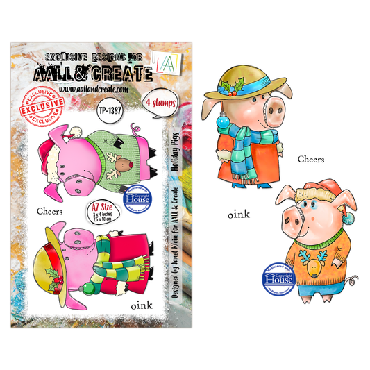 Holiday Pigs - #1387 -A7 Stamp Set - August 2026