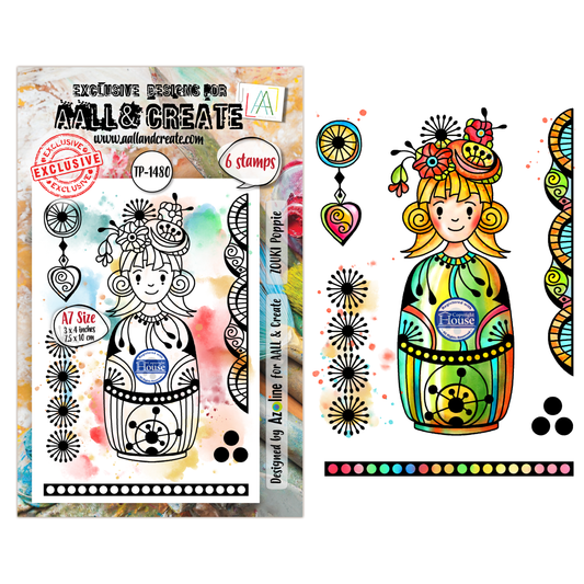 ZOUKI Poppie - #1480 -A7 Stamp Set -July 2026