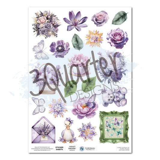 Violet Dreams Sticker Sheet (Pack of 3) - August Release