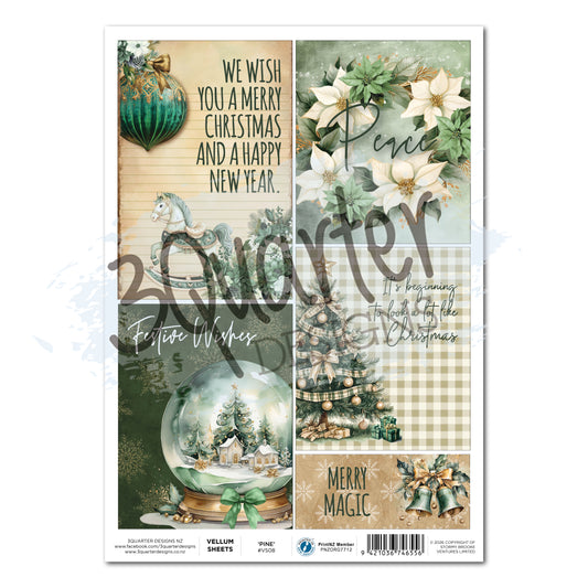 Pine Festivities Vellum (Pack of 3)- July Release
