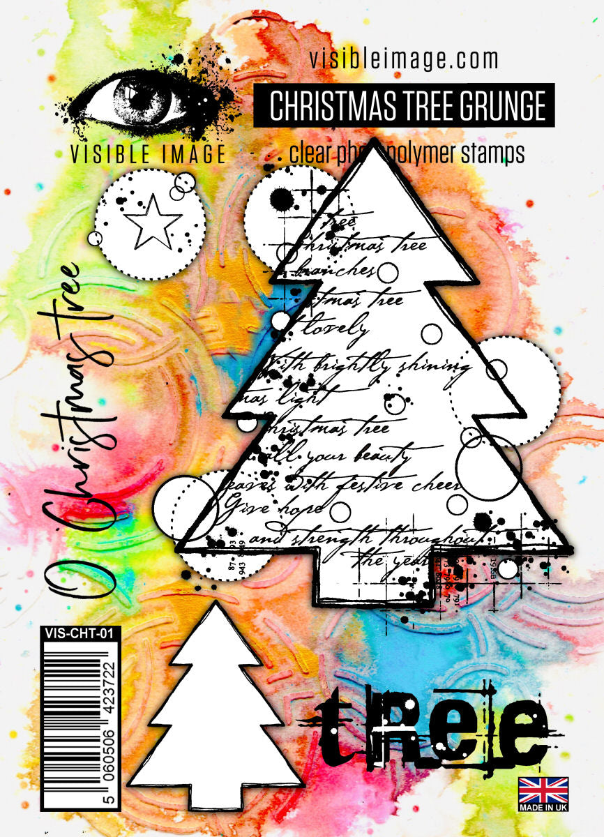 Christmas Tree Grunge - A6 Stamp Set