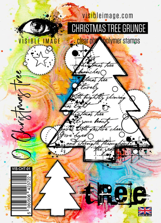 Christmas Tree Grunge - A6 Stamp Set