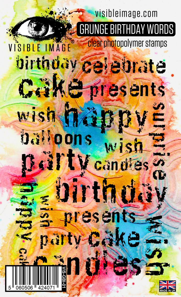 Grunge Birthday Words - Stamp  Set
