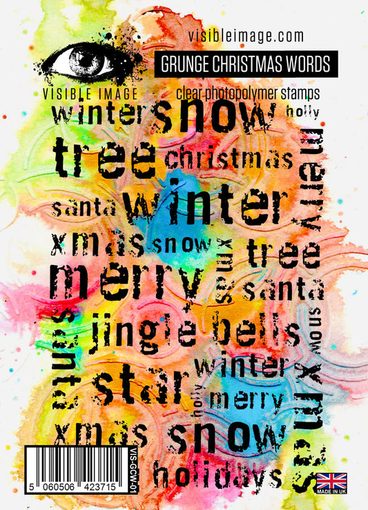 Grunge Christmas Words - A6 Stamp Set