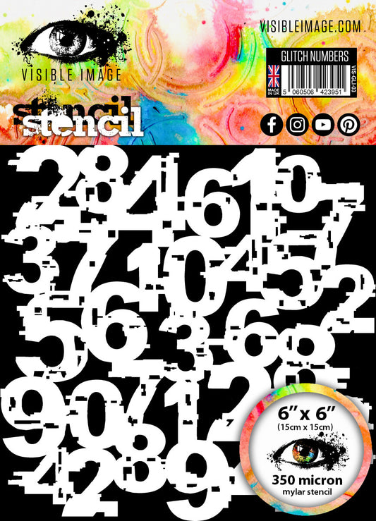 Glitch Numbers - Stencil 6x6