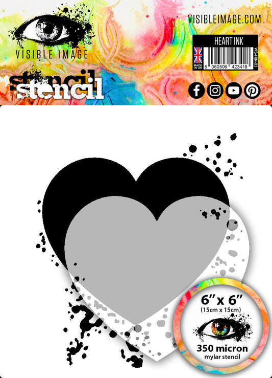 Heart INK - Stencil 6x6