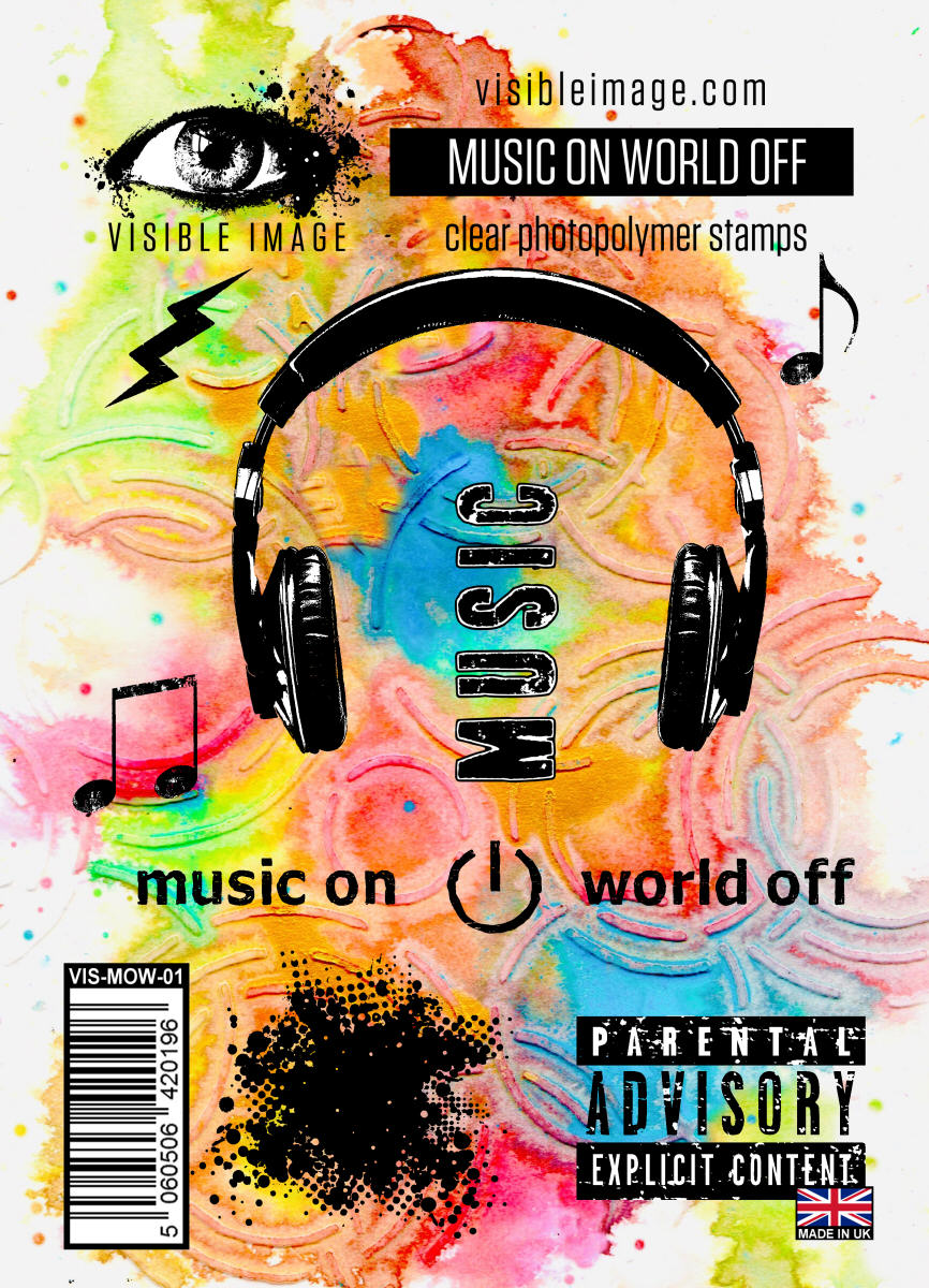 Music On World Off - A6 Stamp Set