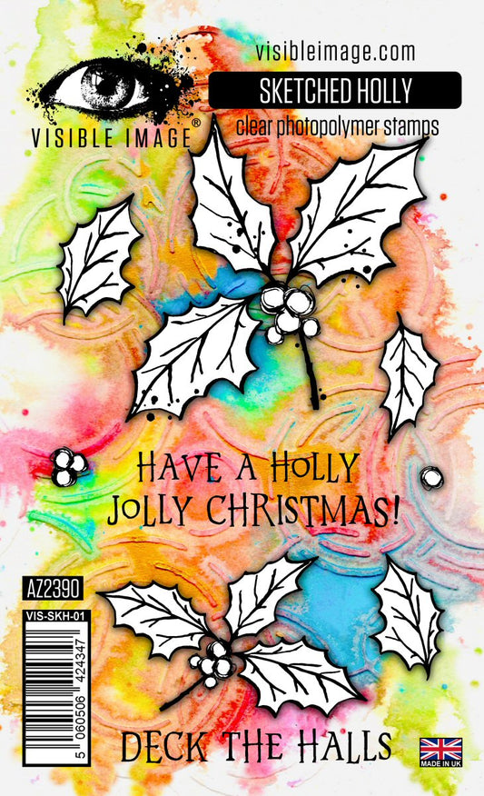 Sketched Holly - A6 Stamp Set
