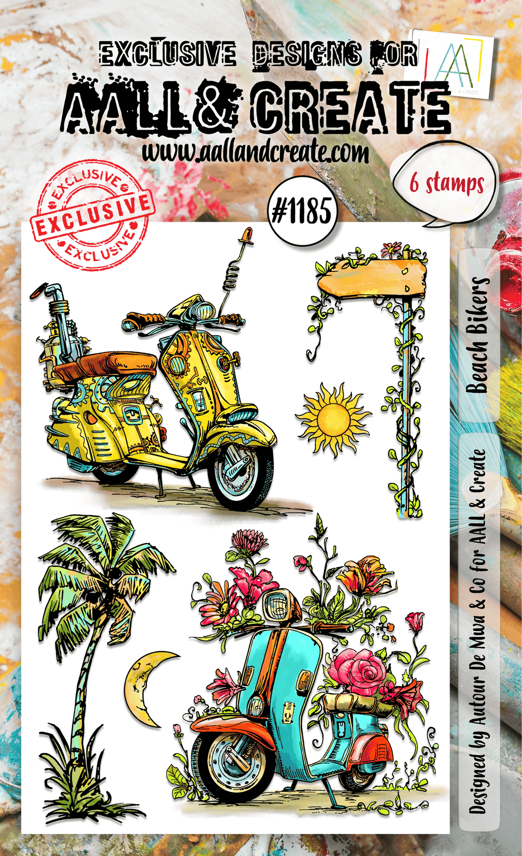 Beach Bikers- #1185 - A6 Stamp Set - June 2024 image 0