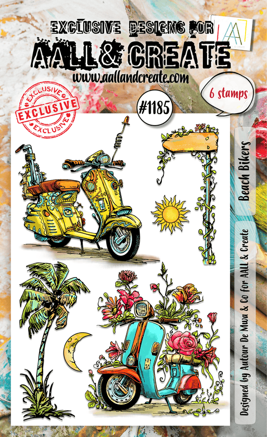 Beach Bikers- #1185 - A6 Stamp Set - June 2024 image 0