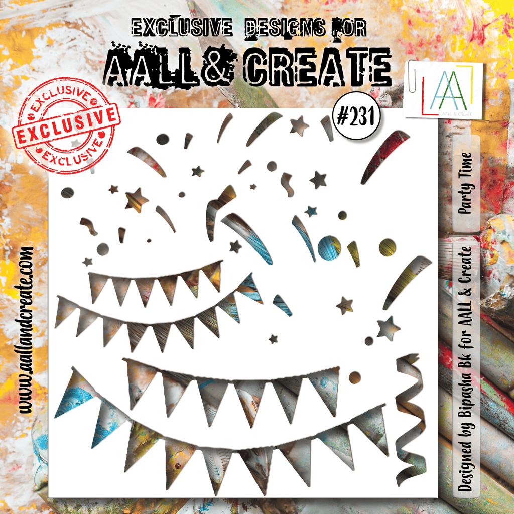 Party Time- #231 -6"x6" Stencils - June 2024 image 0